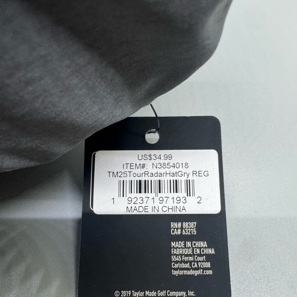 TaylorMade Radar Hat Grey Adjustable - Golf Baseball Hat - Picture 10 of 10